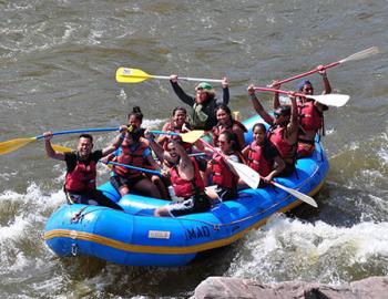 Group of whitewater rafters.