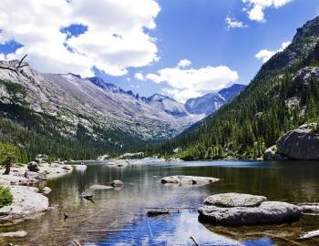 Rocky Mountains and river valley.